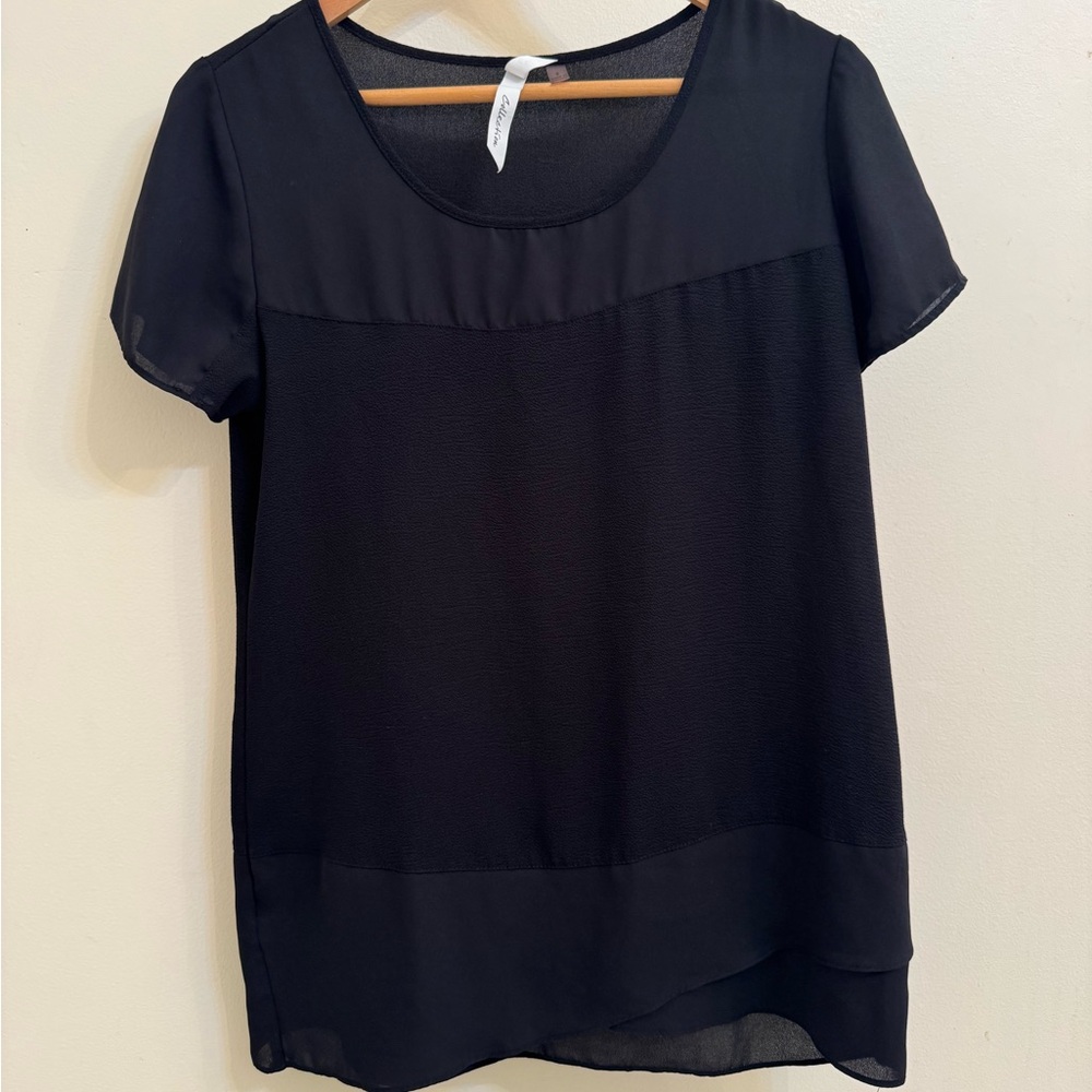 NY Collection Elegant Black Blouse